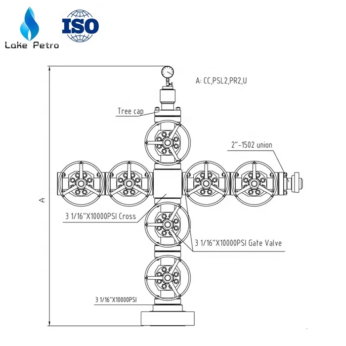 API Oil Production 10000psi Wellhead Christmas Tree with 3