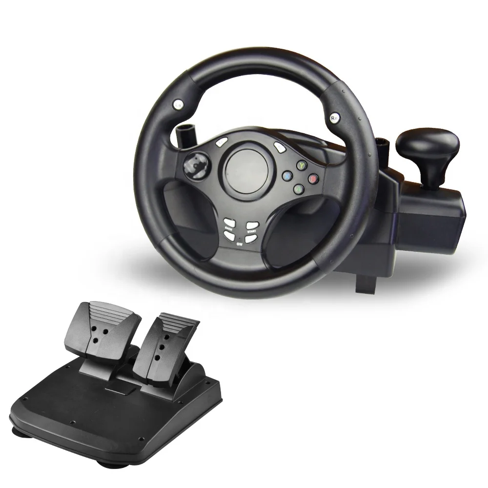 Promotional China USB Racing Game Steering Wheel For PC 7 in 1