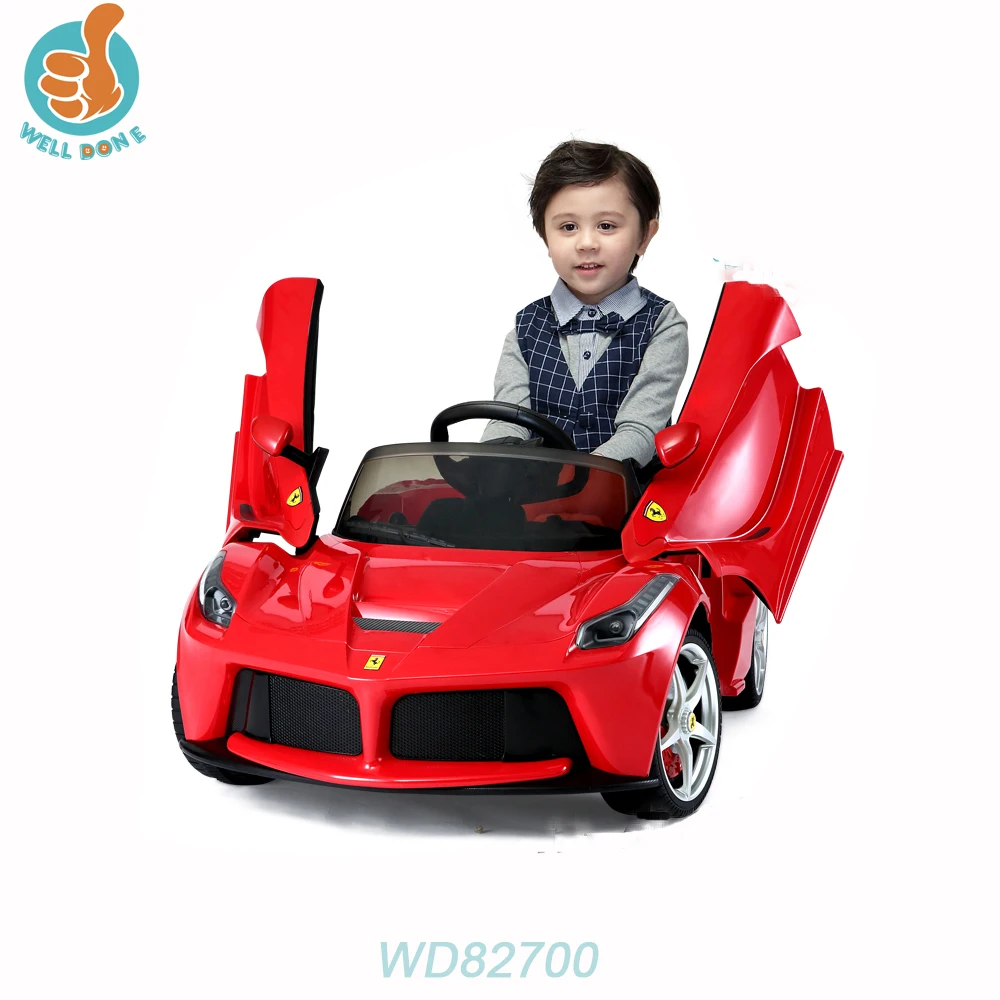 Fashion newest branded toy cars, with double door open, best selling ride on cars with music leather seat WD82700