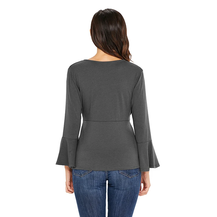 
Bell Sleeve Wrap Front Woman Blouse Top Indian Tunic 