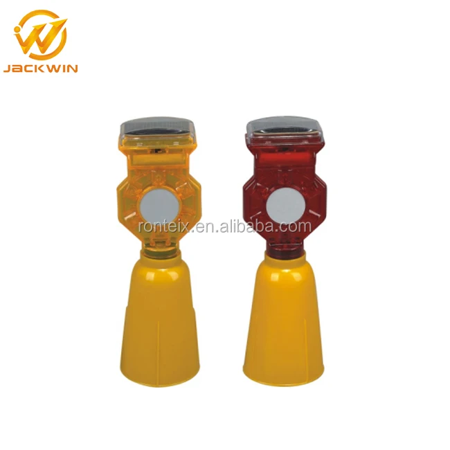 Red / Yellow Flashing LED Solar Power Beacon Light for Traffic Cone / Delineator Post / Plastic Barricade