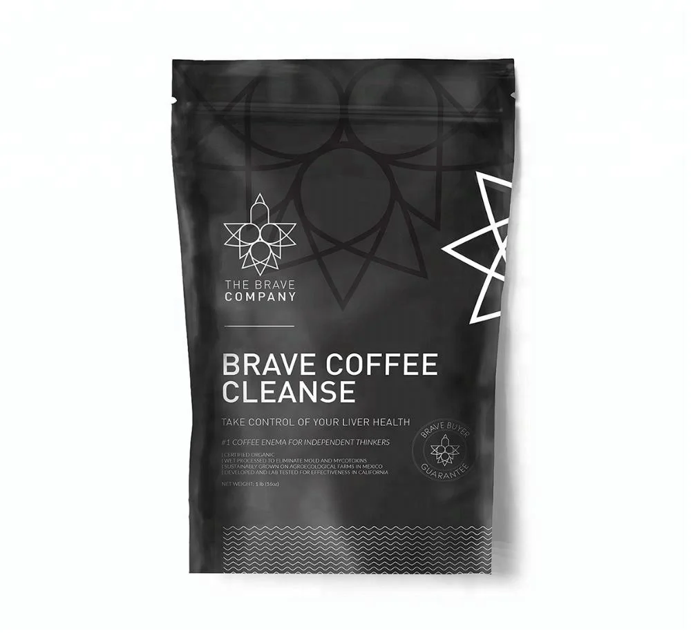 Wholesale Zip lock Stand Up Pouch Aluminum Foil Lined Black Coffee Beans Packaging Bags