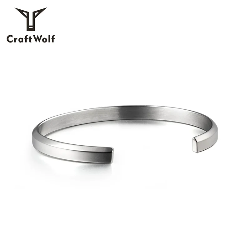 Craft Wolf custom jewelry gold silver titanium  women bangles  316L stainless steel trendy bangle bracelet for men