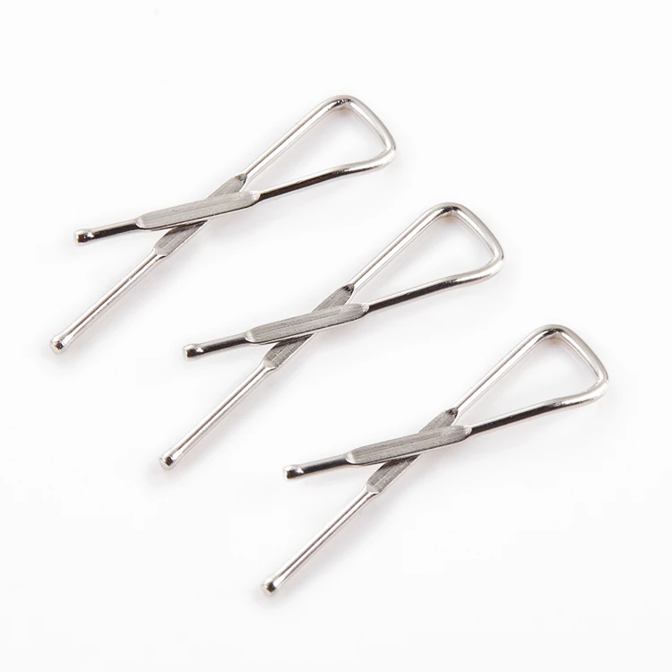 Custom Brand Logo Engraved Simply X Shape Shirt Clip Shirt Packing Metal Clip