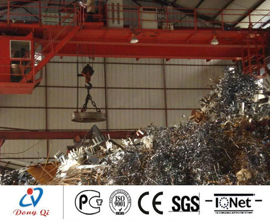 45T Double girder overhead crane used for steel scrap