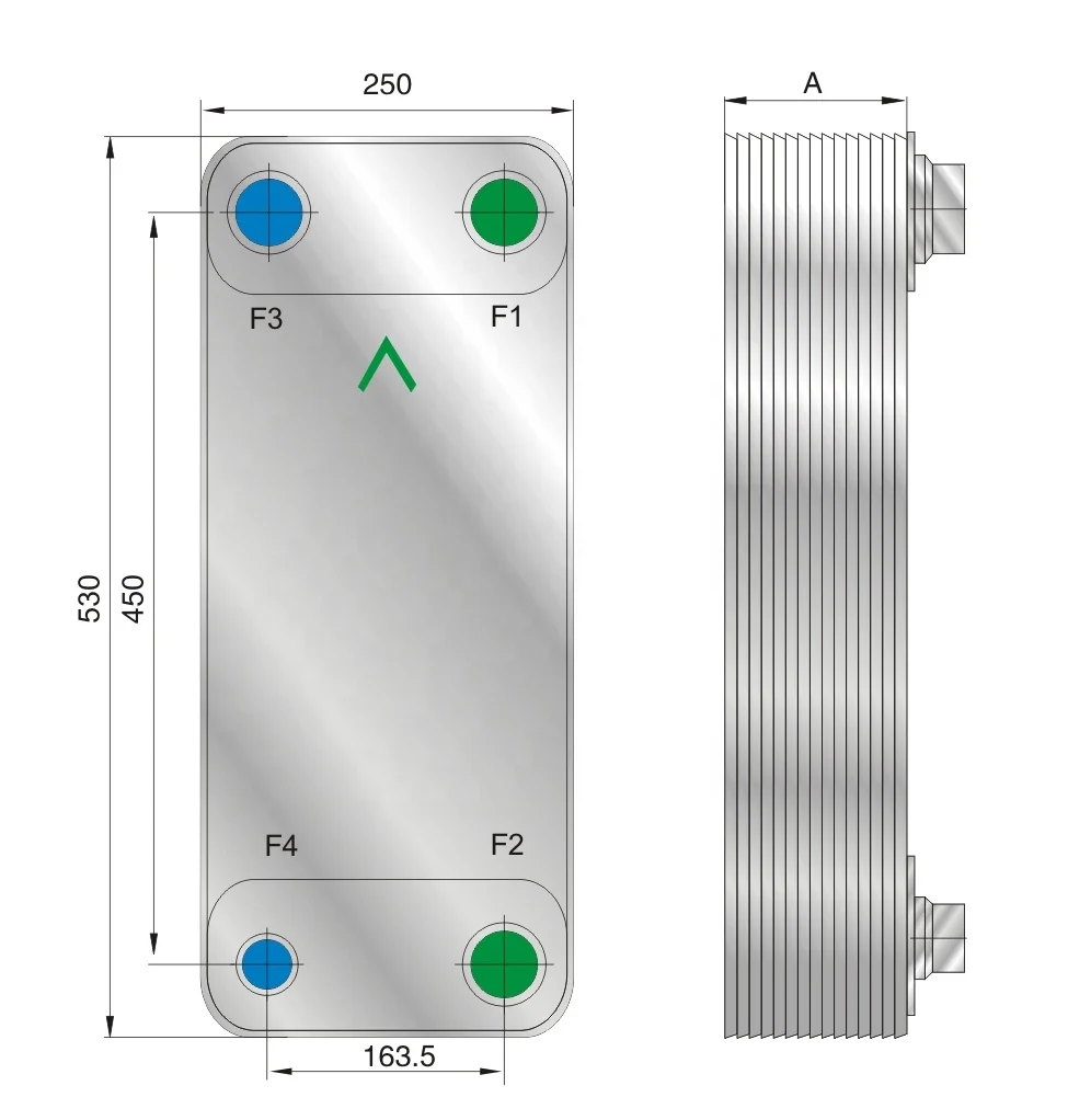 FHC120 V200 heat exchanger copper brazed plate heat exchanger