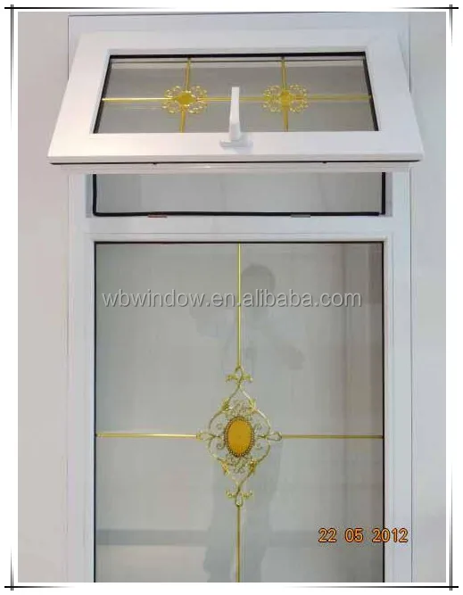 Latest design PVC/UPVC  plastic grill insert window with mesh for awning windows