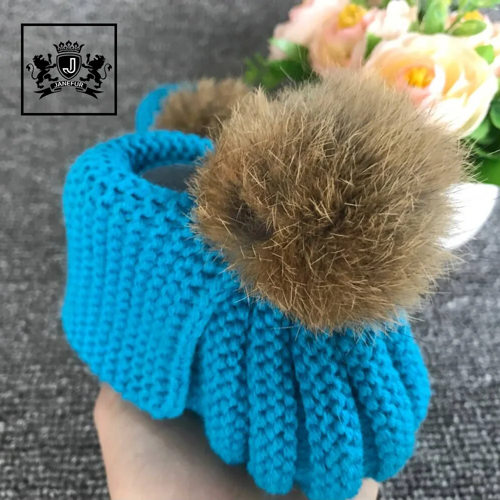 Hand Knitted Pom Fur Ball Boot Shoes For Baby Girl Crocheted Booties Socks With Shoe Print