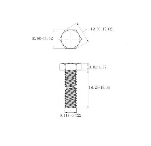 ANSI/ASME B18.2.1 ss304 1/4-20 full thread hex bolt