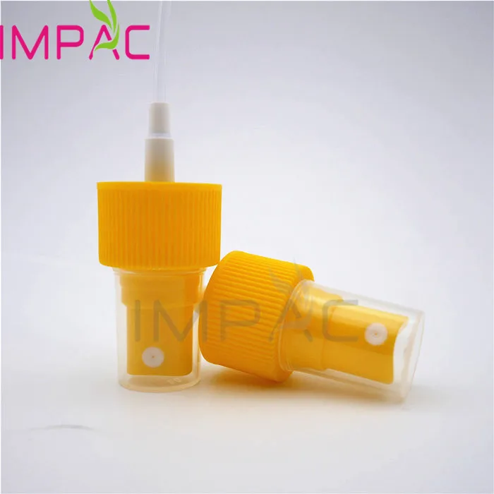  24 мм пластиковая желтая парфюмный насосный с крышкой для пластиковые флаконы духов