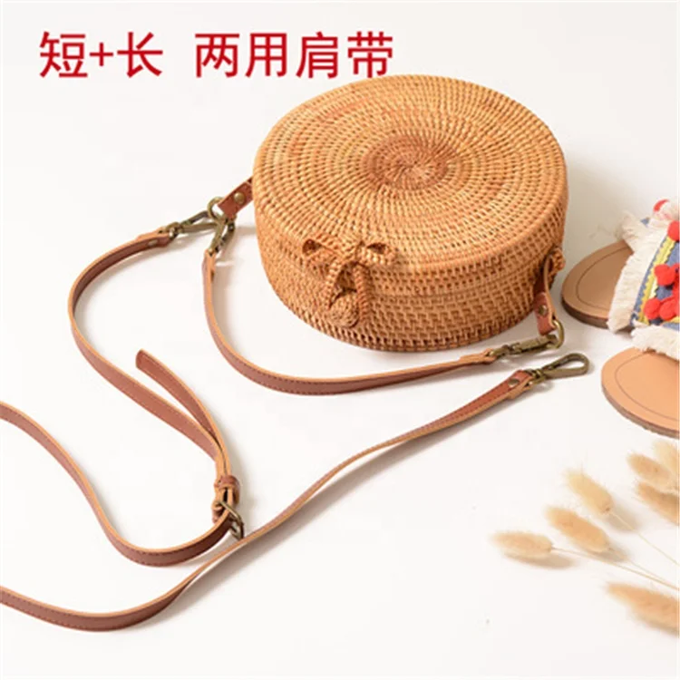 2024 Round Straw Bags Women Summer Rattan Bag Handmade Woven Beach Cross Body Bag Circle Bohemia Handbag Bali Lowest price
