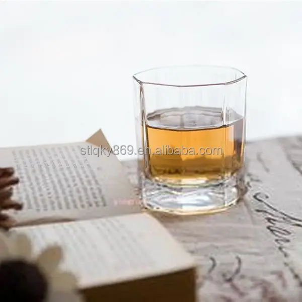 Red bull energy drinks 250 ml glass cup Octagon shape design wine glass drinkware