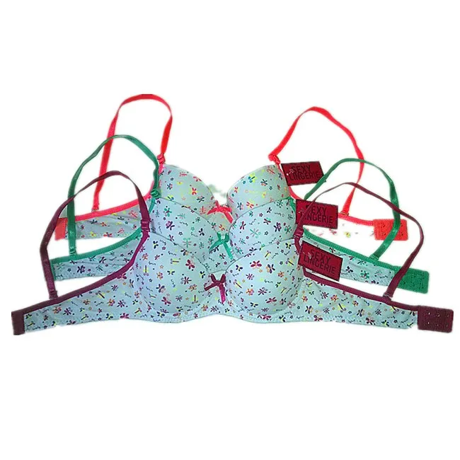 cotton girl bra with printing and cup for sweet teenager for wholesale