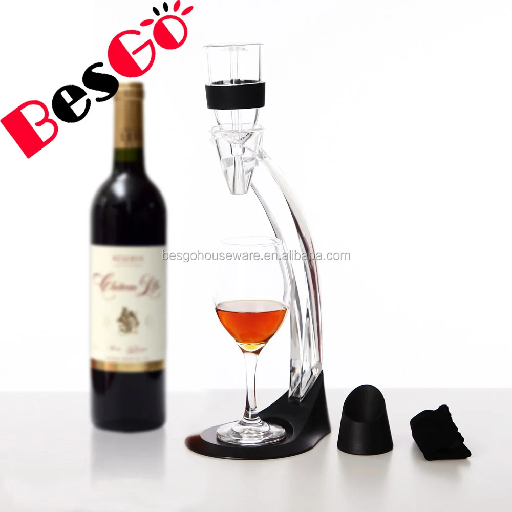 New Design Premium Aerating Pourer and Decanter Spout , wine aerator with stand