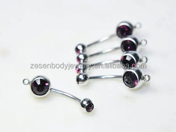 Stainless Clear Crystal Diy O-Ring Add A Charm Belly Ring With Loop Accessories Women Belly Rings Piercing Jewelry