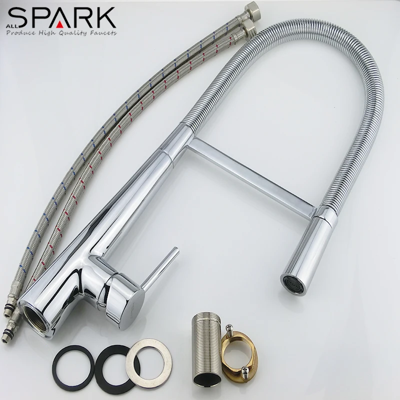 Copper spring chrome kitchen faucets