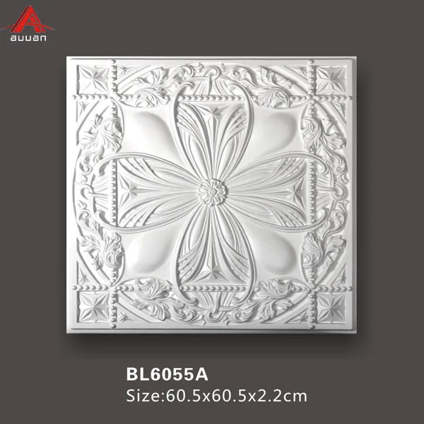 BL6100A#  PU Polyurethane foam  Decoration Aluminum Ceiling Carved Decorative Wall Ceiling Medallion tiles