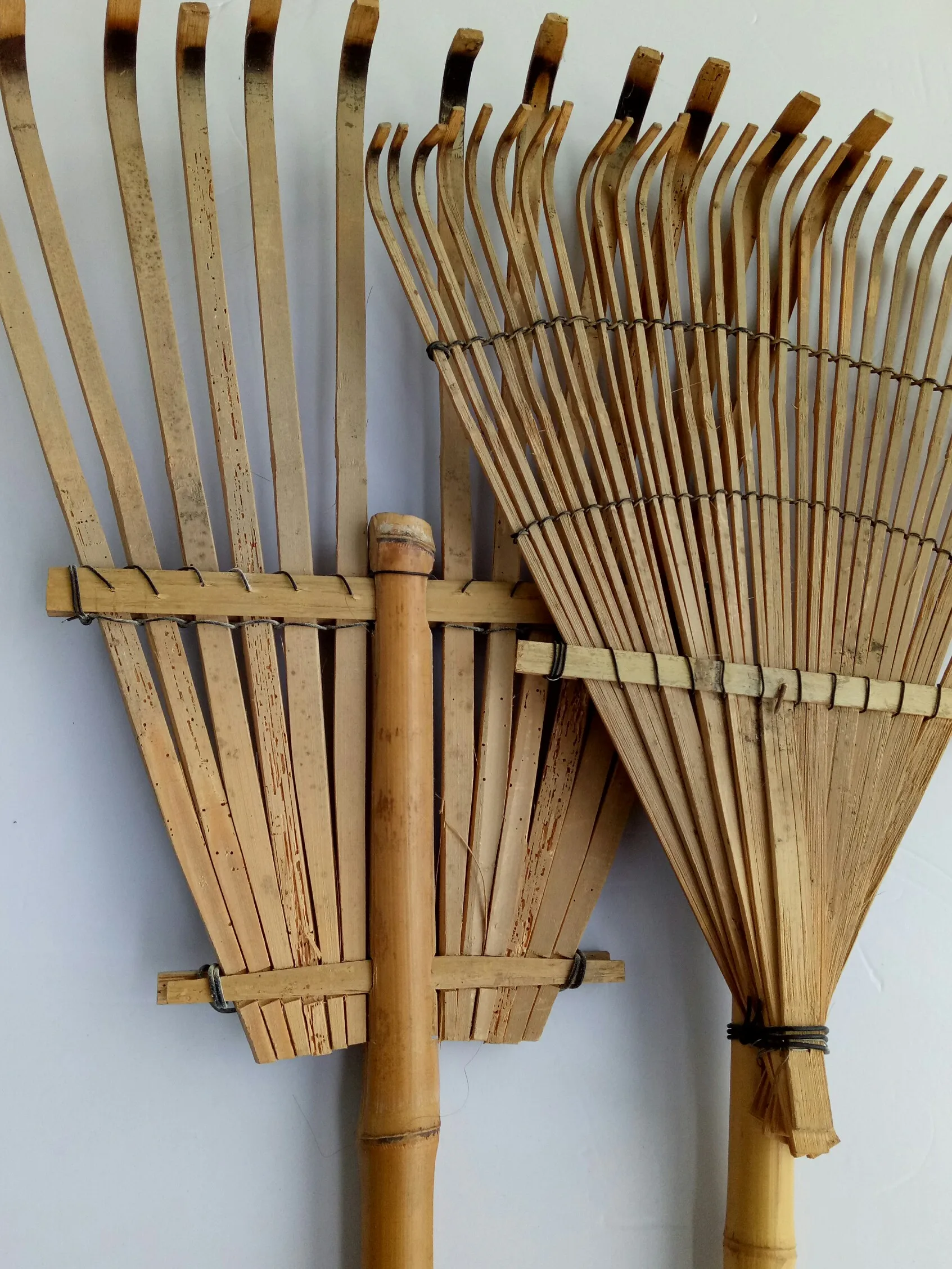 Raw bamboo rake