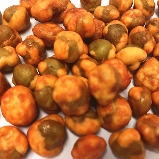 Fried coated Spring onion garlic flavor green peas for sale