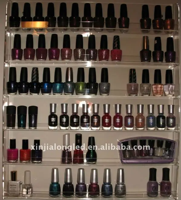 Акриловая настенная полка для лака ногтей