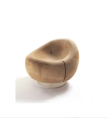 Wholesale Wooden Pouf Round Stool Living Room Lounge Chair  Solid Wood Round Ottoman