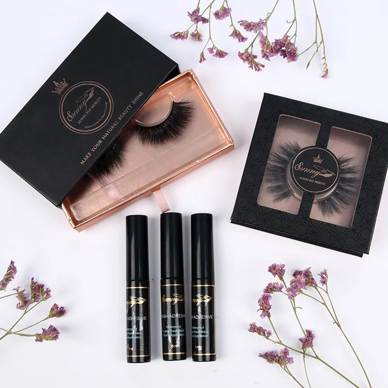 
Glitter square eyelash packaging box double layer row of eyelashes 