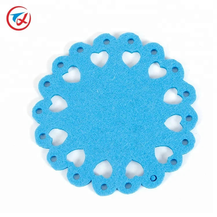 
hot sale placemat laser cut drink wool felt fabric cup coaster 