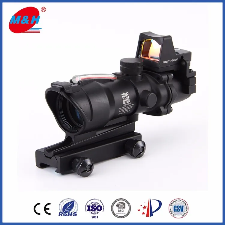 Фабрики китая продавец высокой четкости начиная 4X32 micro red dot настоящее волокна источник ACOG для прицел