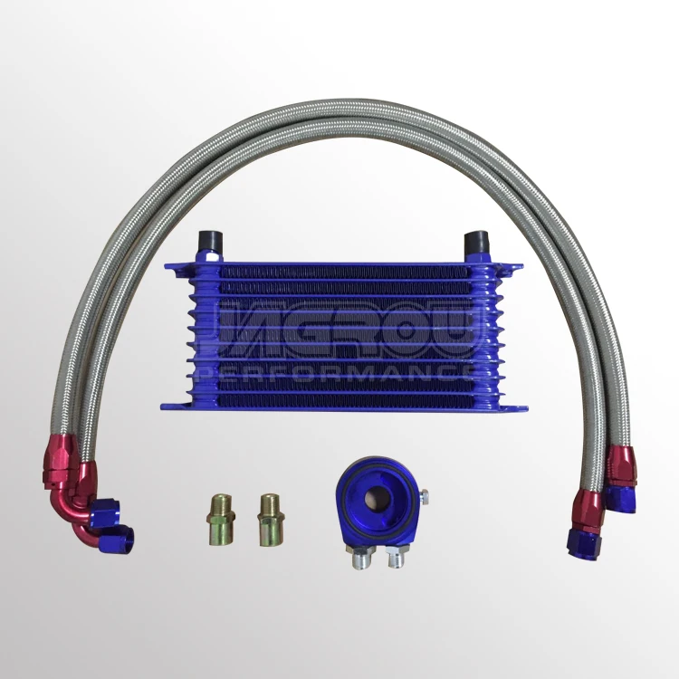 Алюминиевый Доверия Greddy тип 10 ряд масляный радиатор кит + адаптер Фильтра шланг конец