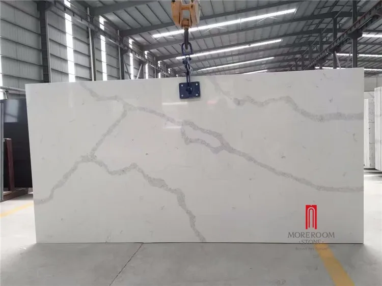 
Italy Calacatta white quartz stone big slab price 30mm thickness 