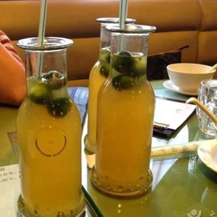 250ml 500ml 750ml 1000ml Beverage Glass Bottle Juice Beverage Packaging Bottle With Stainless Steel Swing Top Cap