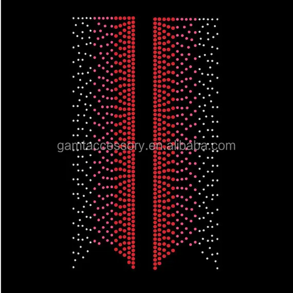 Fullbling rhinestone crystal hotfix cheer bow strip transfer