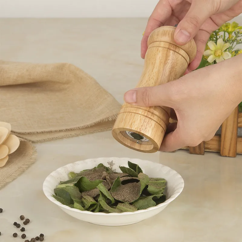 wooden salt and pepper Shaker Grinder Mill With Adjustable Pour Holes