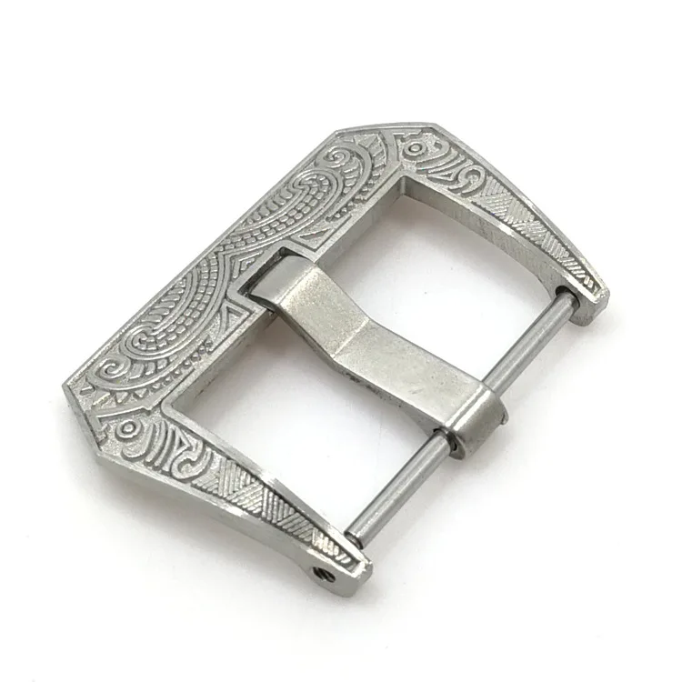 
22mm high-grade leather strap pin buckle stainless steel embossed watch buckles 