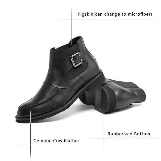 black height increasing shoes genuine leather chelsea height increasing shoes boots for men