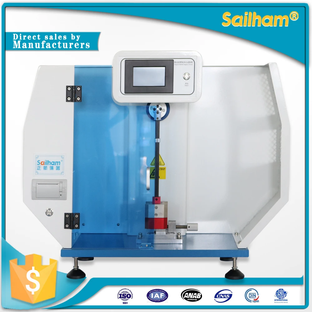 Izod pendulum impact test machine for plastic/ charpy impact tester
