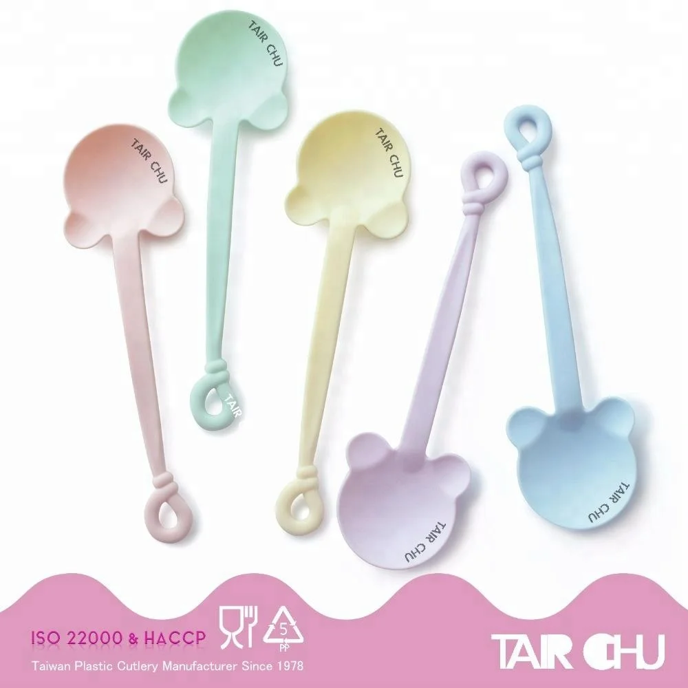 
Special Bear Shape Food Grade Disposable Plastic Spoon 