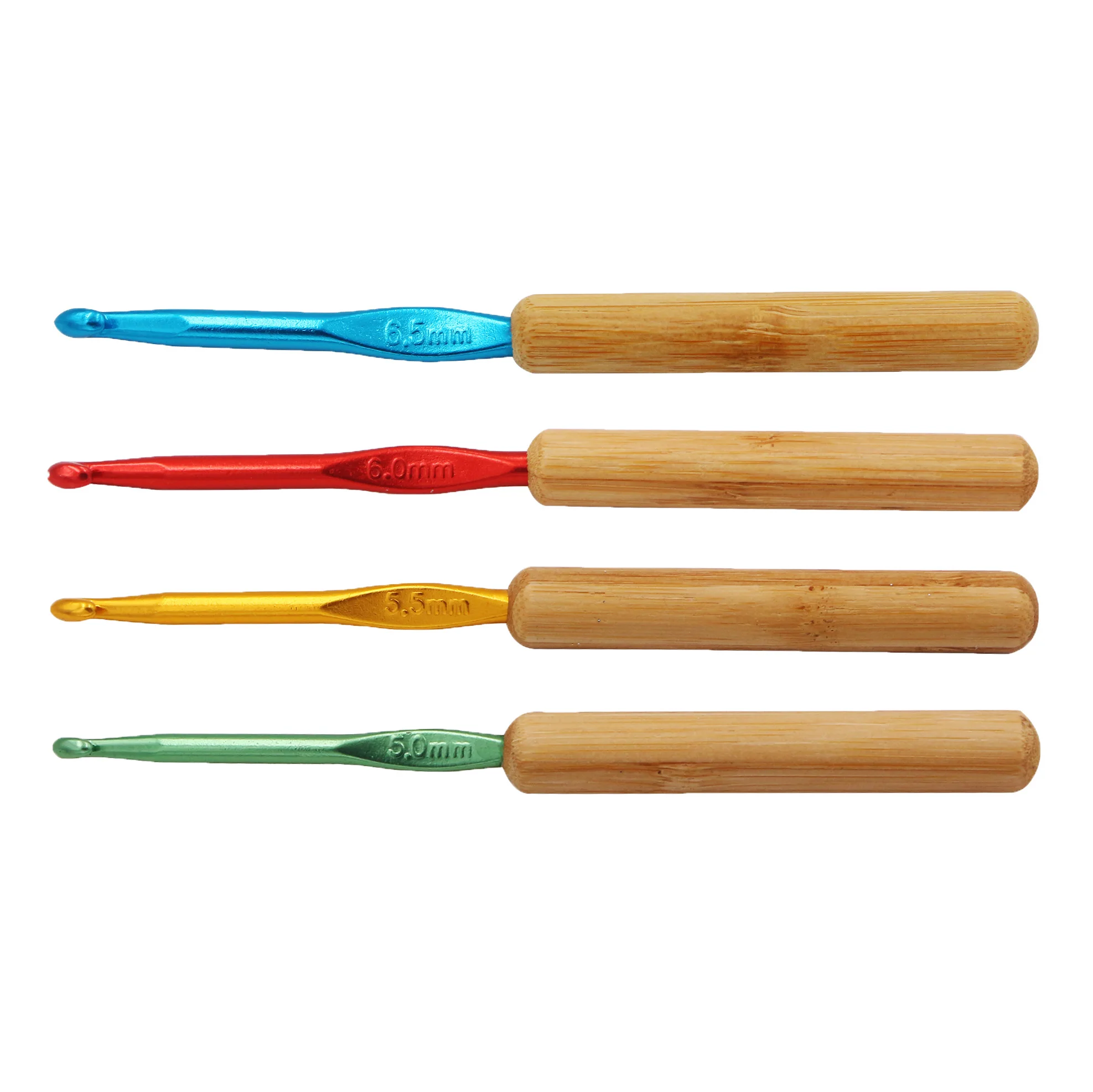 Bamboo Handle Stainless Steel Knitting Needle Crochet Hook Set