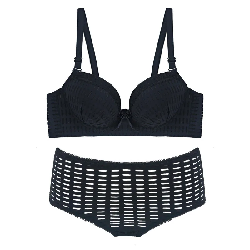 Sexy fancy cup b breathable girls push up lace transparent bra panty set student underwear