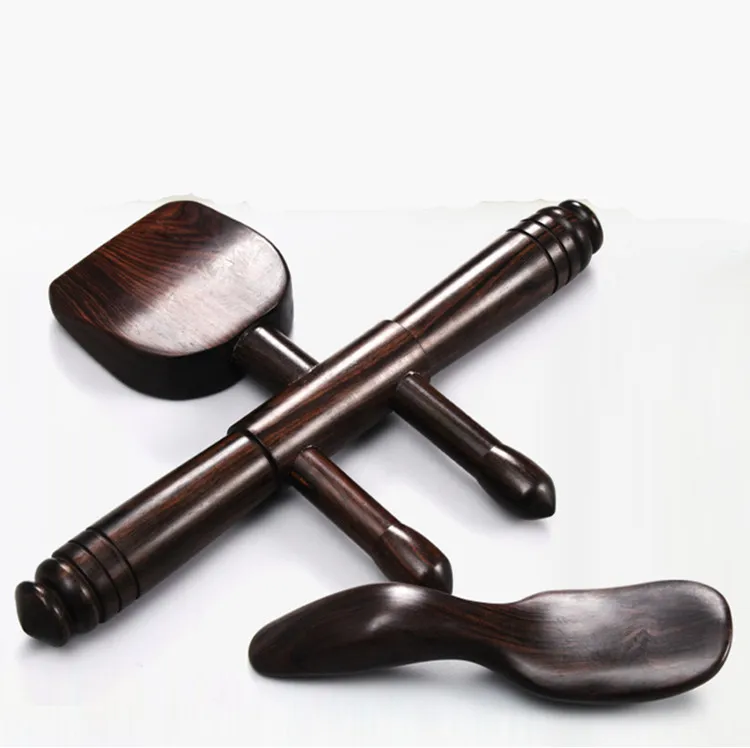 High Quality Ebony Tools Wood Massage Therapy Pente Customized Body Massager 1 Set Gift Box Package 1 Year Guarantee Hade Made