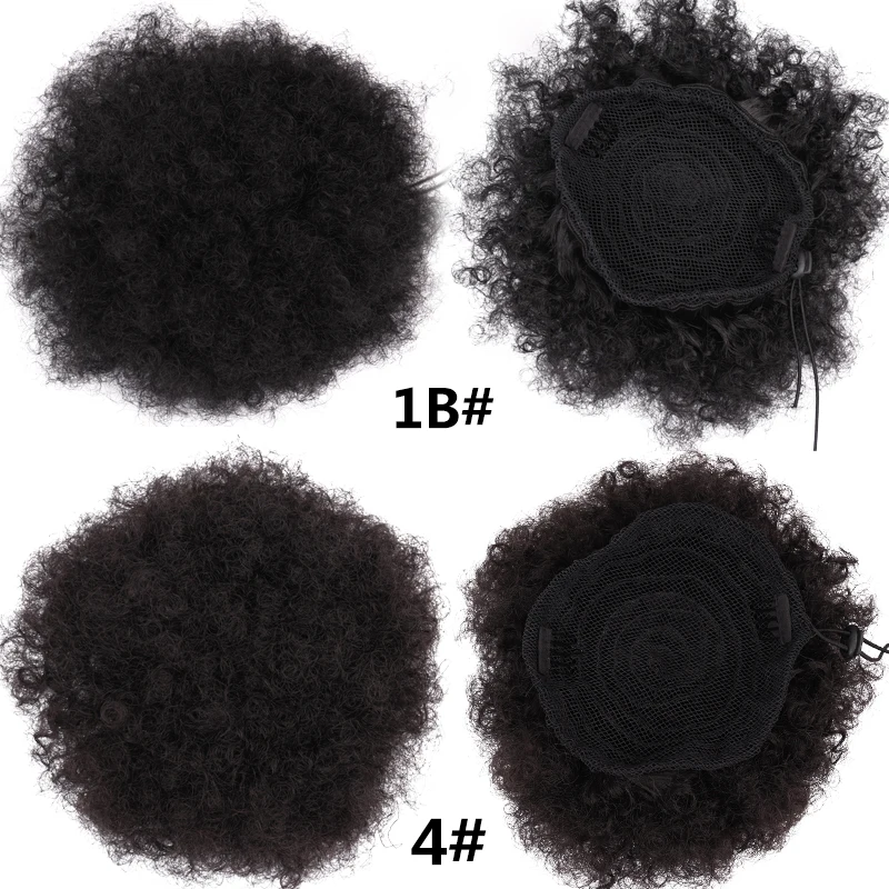 2022 Hot Sell Afro Ponytail Hair Bun Ponytail Puff Afro Kinky Curly Ponytail Synthetic Hair 5-10 Inch 45G /PIECE