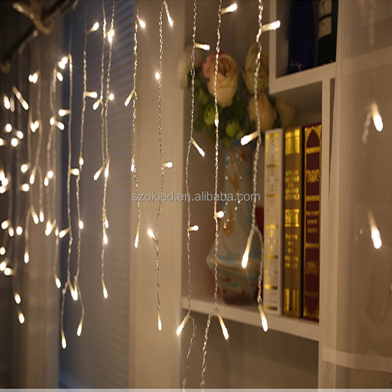 Connectable led color changing curtain string light icicle wall stage/led Christmas light for Wedding home garden party