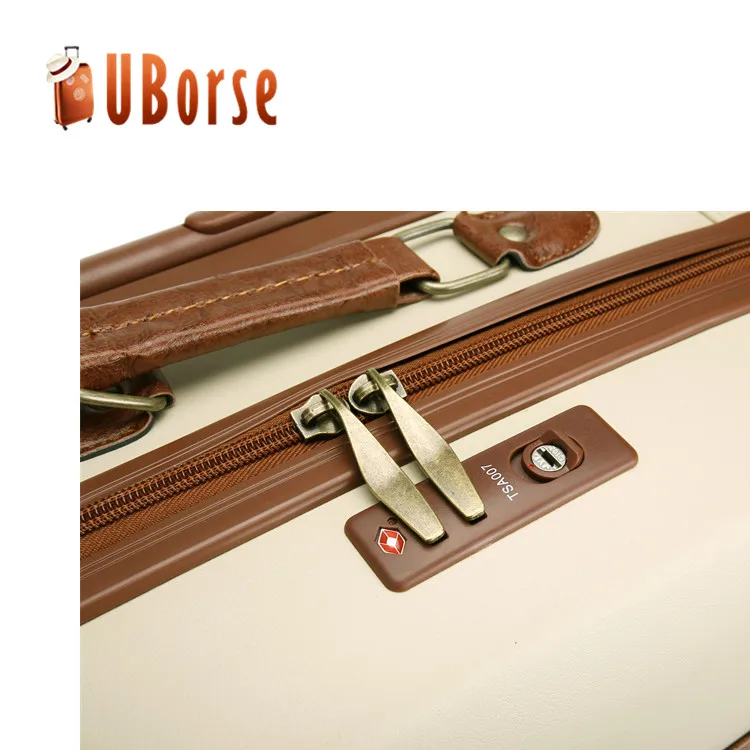 
Retro style travel luggage set pu leather pink decorative case vintage suitcase 