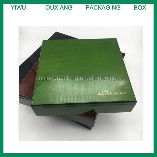 
custom design piano green lacquer finish hot sale luxury wooden chocolate box 