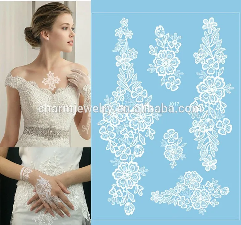 Продвижение свадьба ну вечеринку подарки белый кружева татуировки наклейки боди-арт татуировки наклейки j017