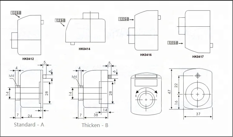 Germany SIKO 04 Series Mechanical Digital Position Indicator 14mm Hollow Shaft