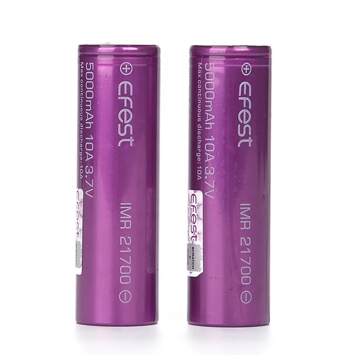 
Rechargeable Efest Battery 21700 5000Mah 10A 3.7V Li-Ion 21700 Efest 