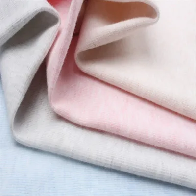 Fabric factory melange gray 40S organic cotton interlock fabric