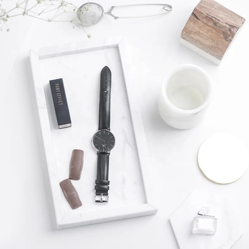 
Factory Sale Marble Stone Tea Serving Tray Marble Food Tray Natural Stone Dinner Plates 