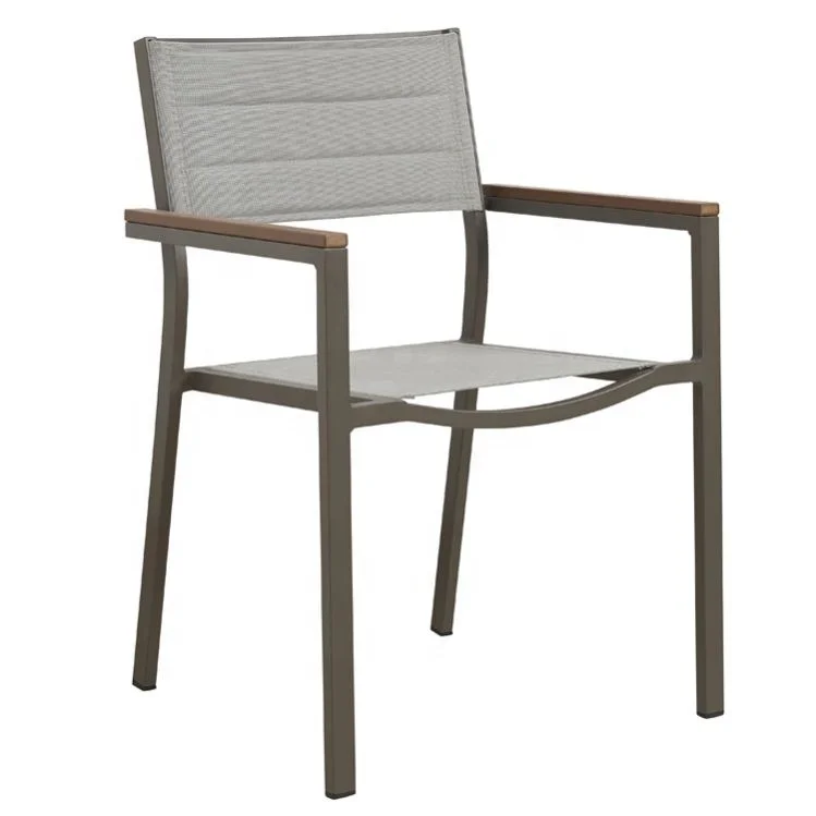 Restaurant Outside Patio Furniture Garden Wooden Arm top Outdoor Dining Chair